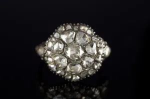 ANTIQUE ROSE CUT CLUSTER RING