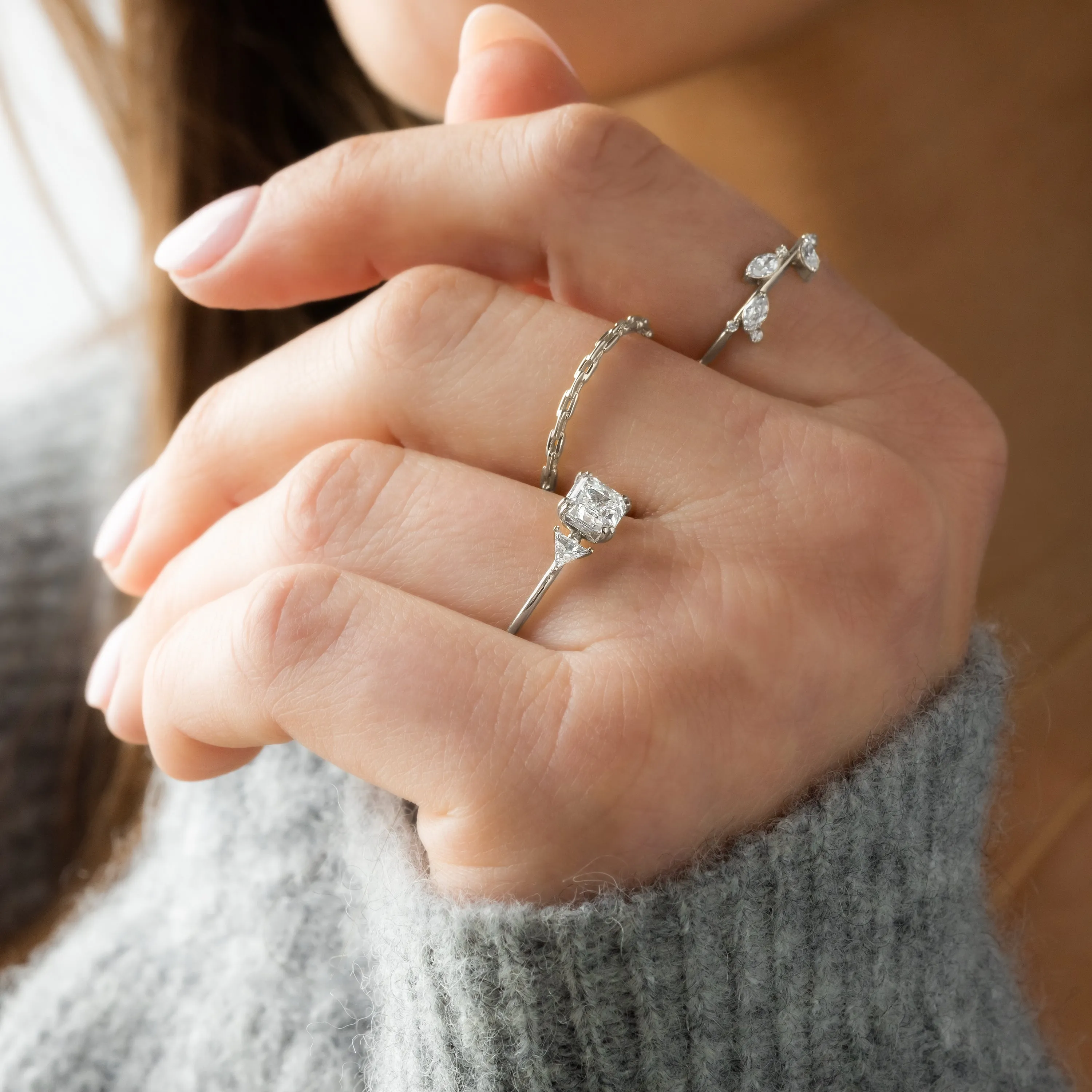 Arrow Ring, 1.01ct. Natural Asscher Cut