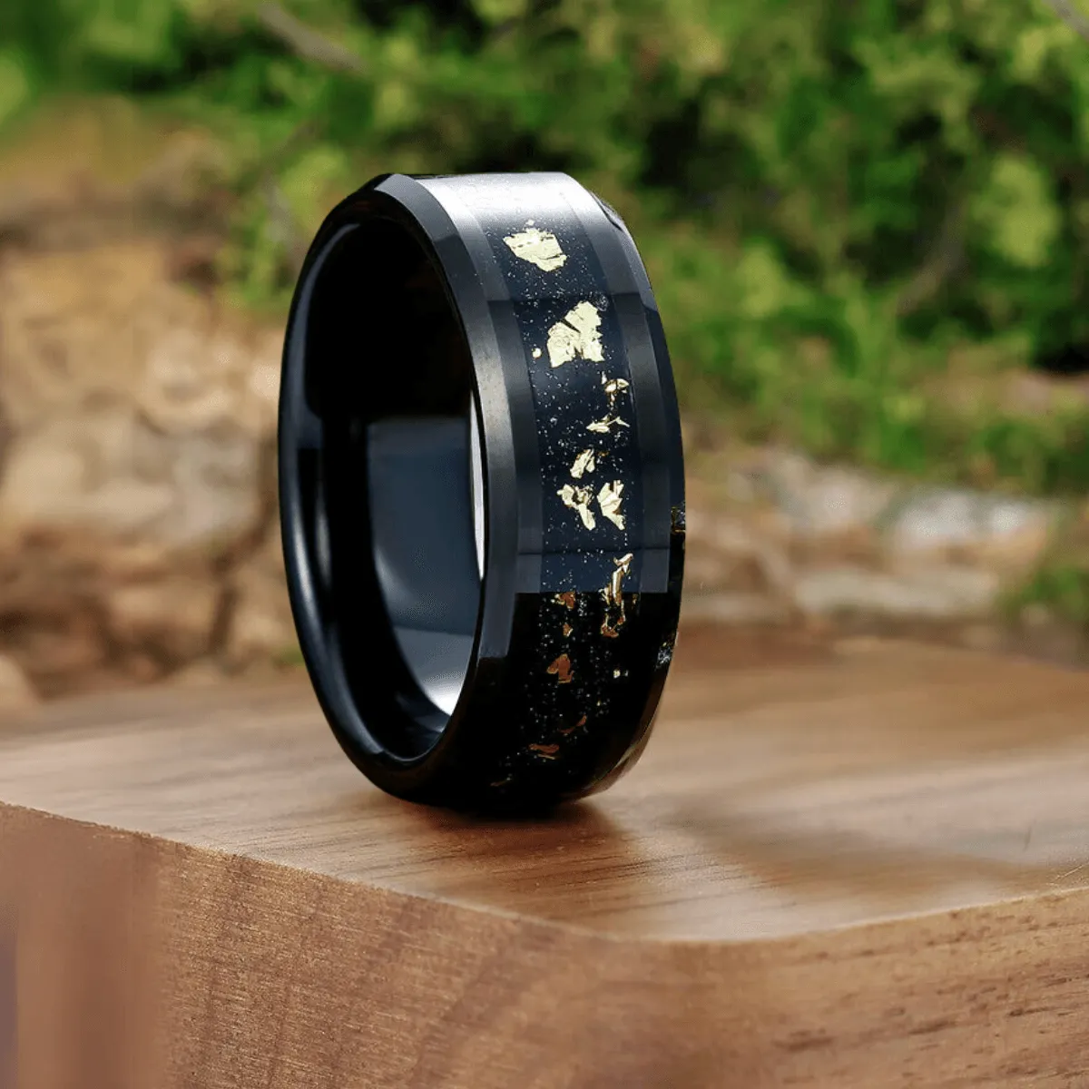 Art Deco Petal Moissanite Engagement His and Hers Wedding Rings Gold Leaf Tungsten Matching Rings