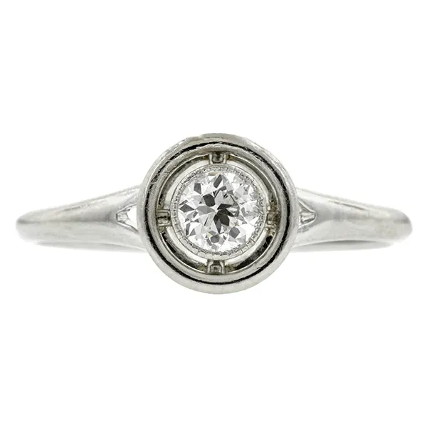Art Deco Solitaire Engagement Ring, TRB; 0.20ct