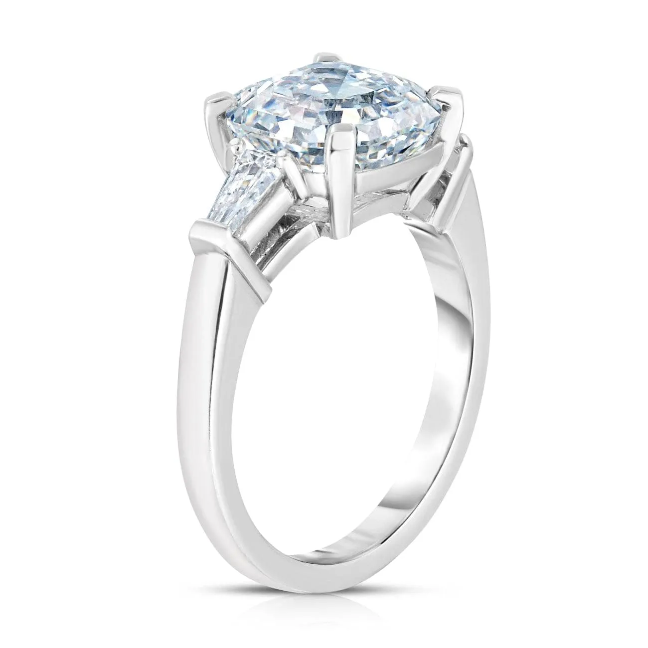 Asscher Cut 4.17 ct Platinum Diamond Engagement Ring