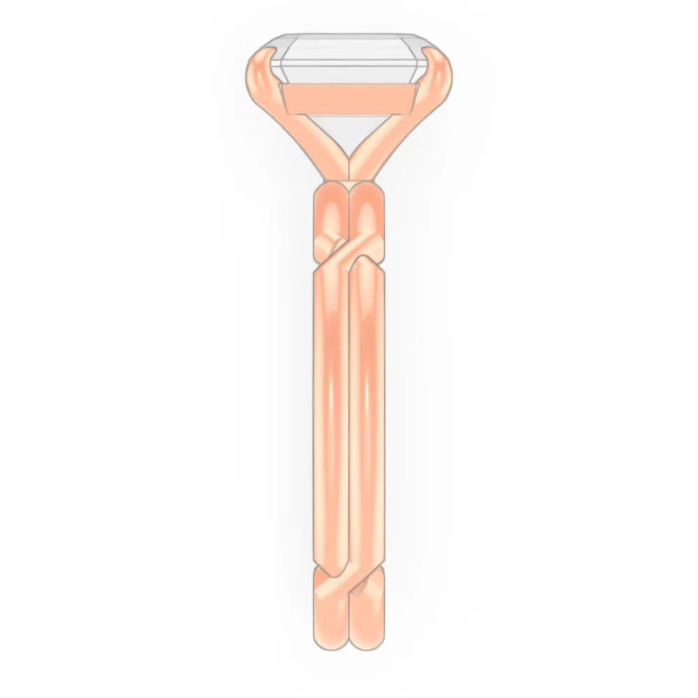 ASSCHER CUT DIAMOND ENGAGEMENT RING WITH A CLASSIC 4 PRONG CHANCE SETTING IN 18K ROSE GOLD