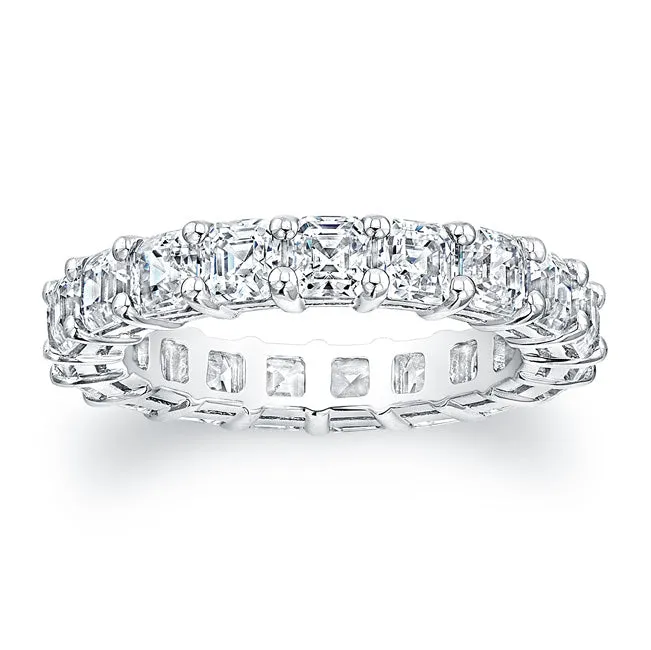 Asscher Cut Diamond Eternity Ring - 4.50CTW F/VS2