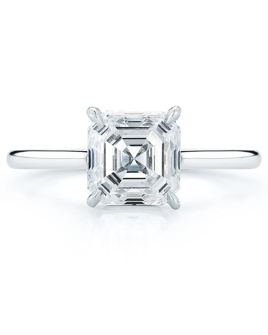 Asscher-Cut engagement ring mounting whisper thin