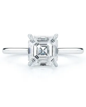 Asscher-Cut engagement ring mounting whisper thin