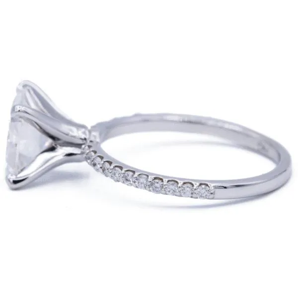 Asscher Moissanite 4 Prongs Diamond Accent Ice Solitaire Ring