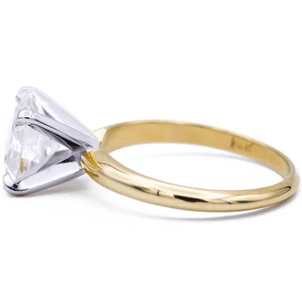 Asscher Moissanite 4 Prongs FANCY Solitaire Ring