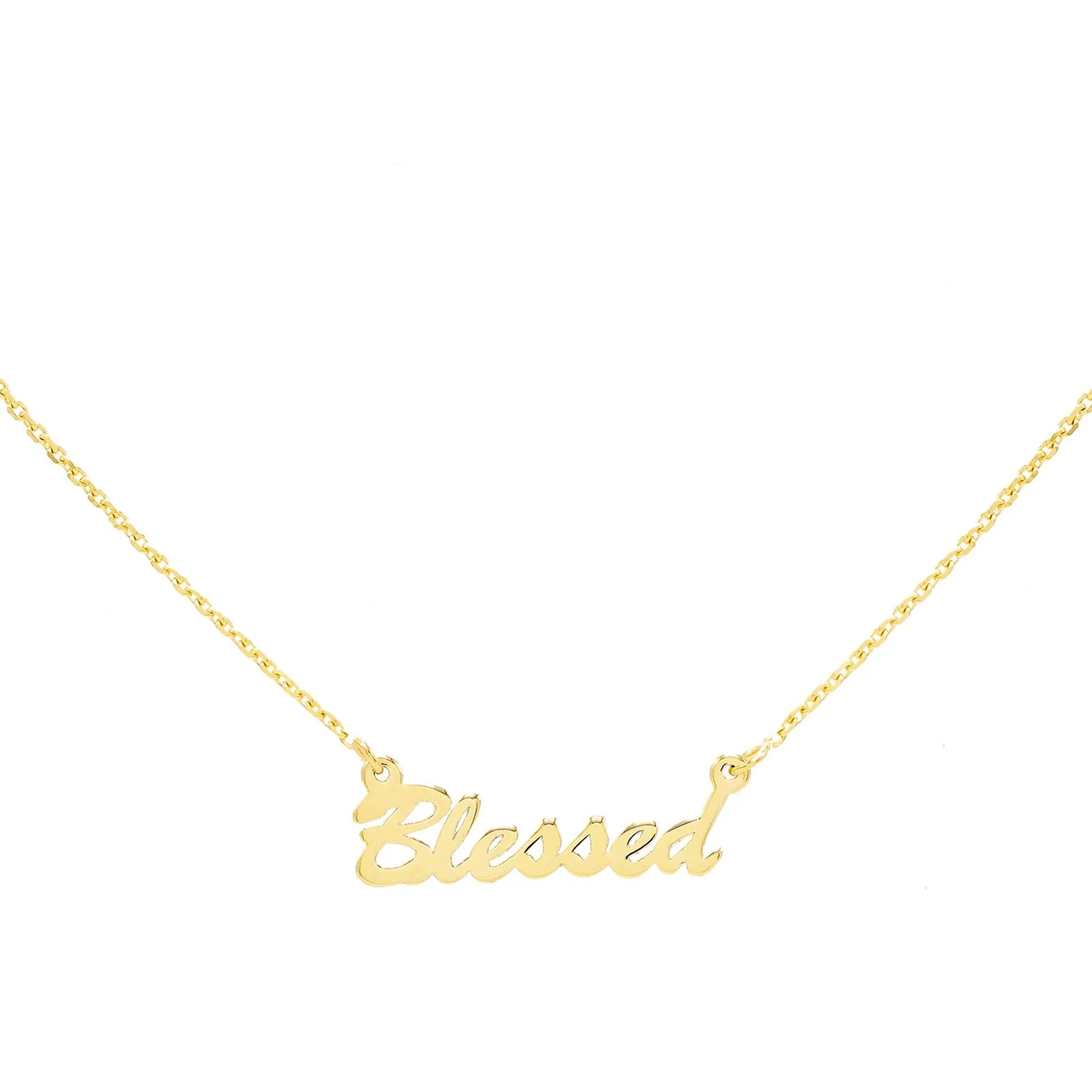 Assorted Phrase Necklace 14K