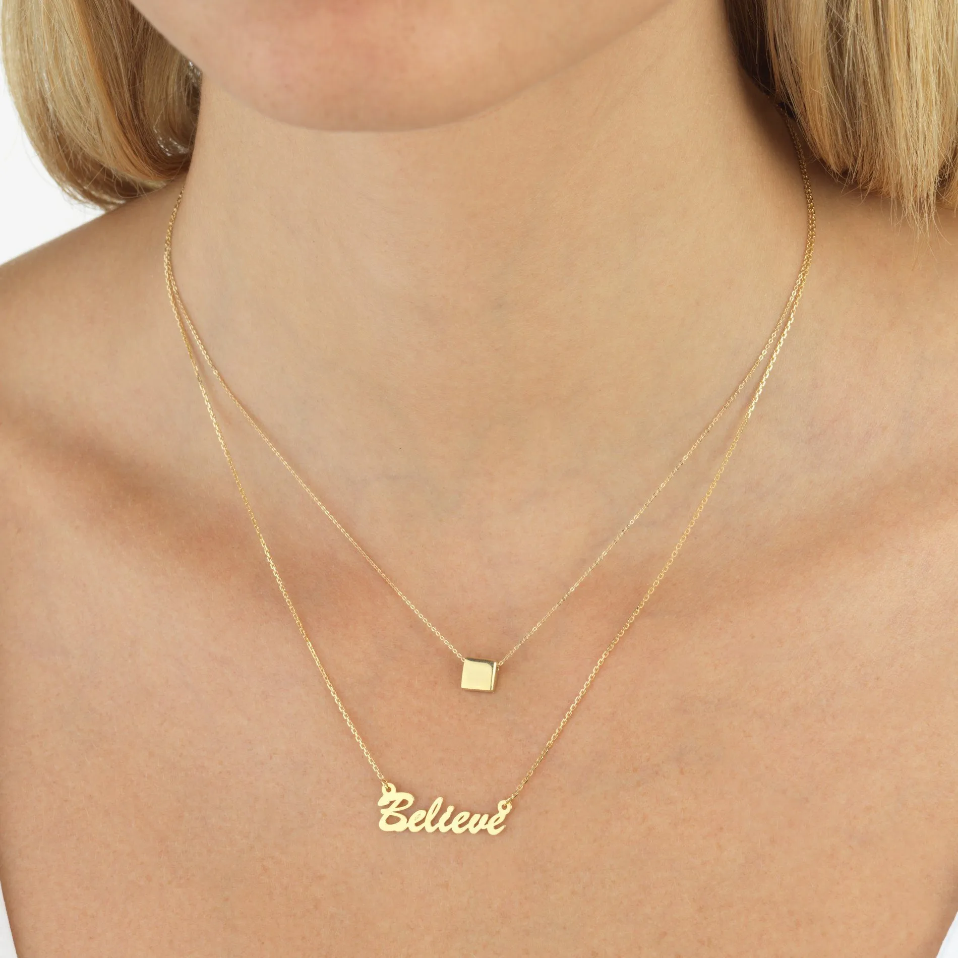 Assorted Phrase Necklace 14K