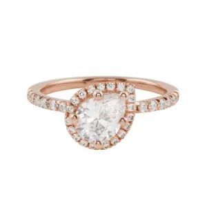 Asymmetrical Pear Cut Diamond Halo Engagement Ring Setting