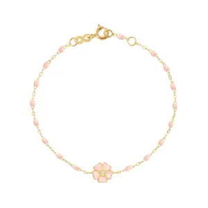 BABY PINK- Classic Gigi flower diamond bracelet-18k Yellow Gold