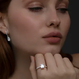 Baguette Cut CZ Diamond Promise Ring - 18K Gold Vermeil
