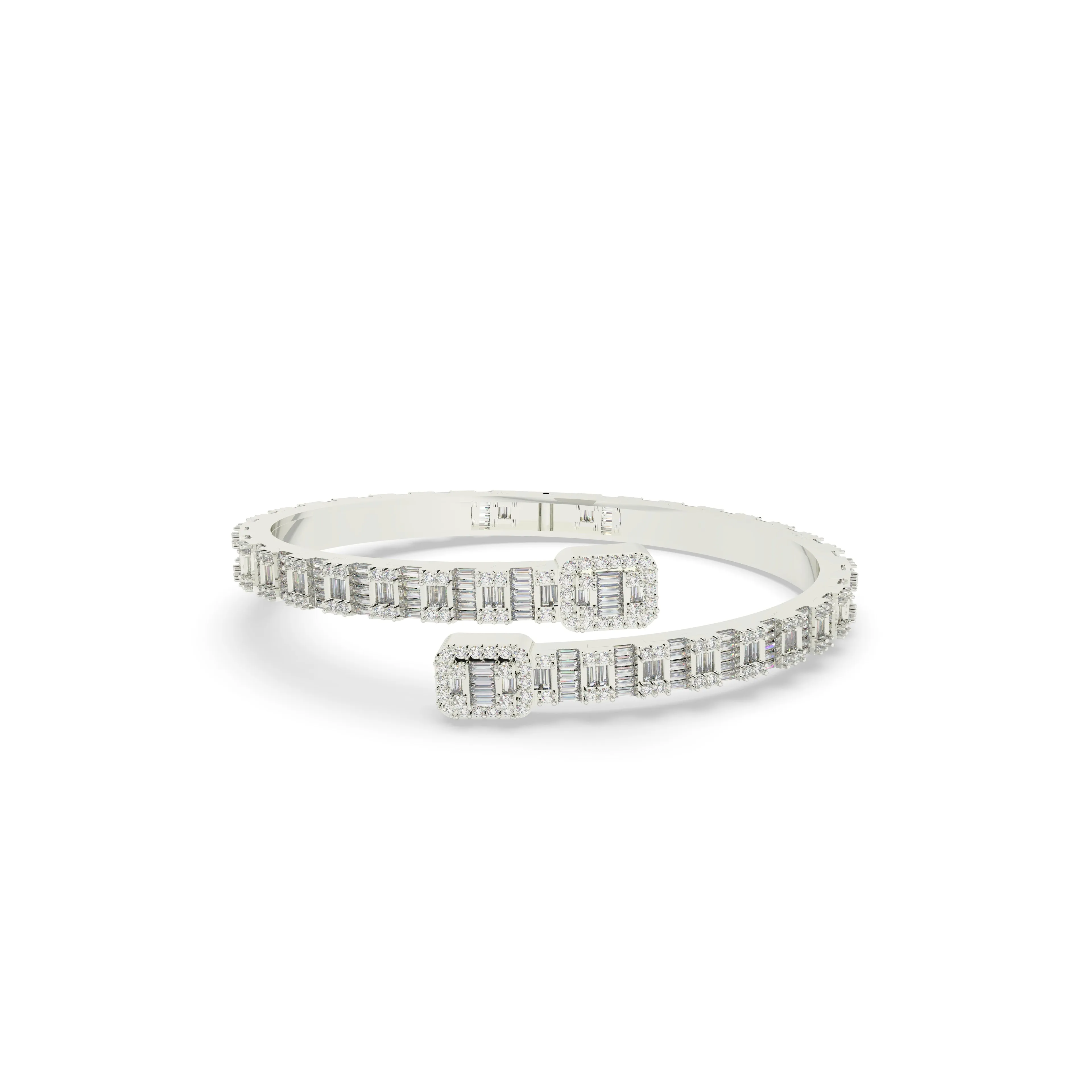 Baguette Diamond Bangle Bracelet