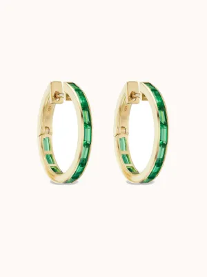 Baguette Hoop Emerald
