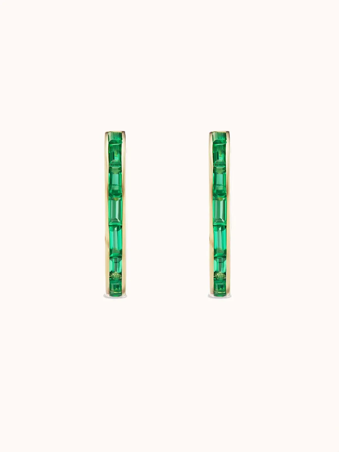 Baguette Hoop Emerald