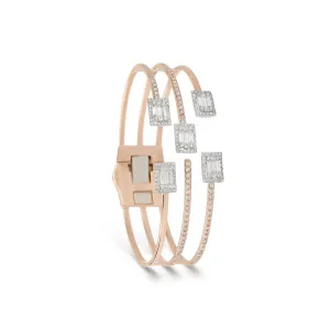 Baguettes & Rose Gold Cuff Bracelet