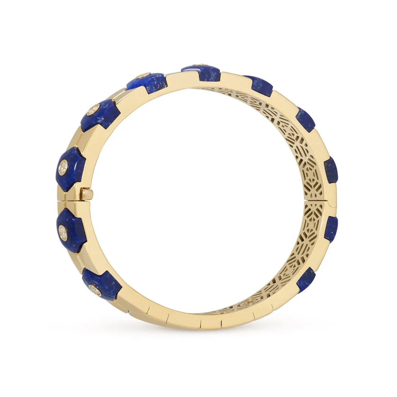 Baia Sommersa 18K Yellow Gold Lapis & Diamond Bangle Bracelet