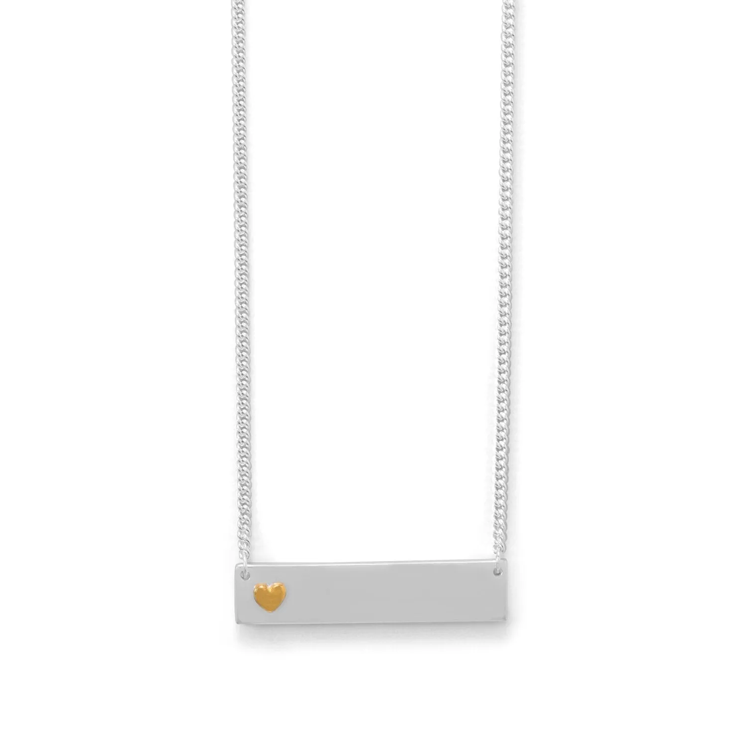 Bar Necklace With Gold Heart