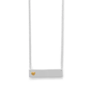Bar Necklace With Gold Heart