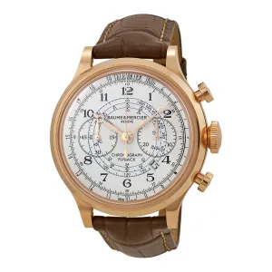 Baume and Mercier Capeland White Dial Flyback Chronograph Men's Watch 10007