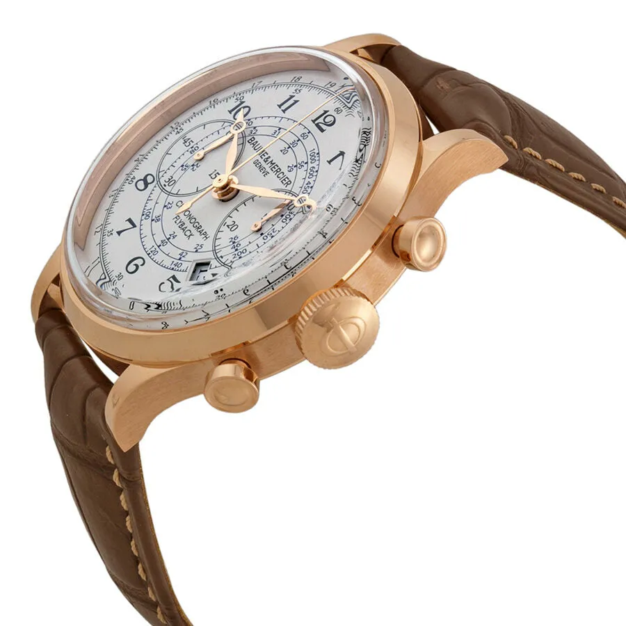 Baume and Mercier Capeland White Dial Flyback Chronograph Men's Watch 10007