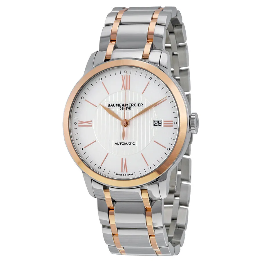 Baume et Mercier Classima Automatic Stainless Steel and 18kt Rose Gold Men's Watch 10217 A10217
