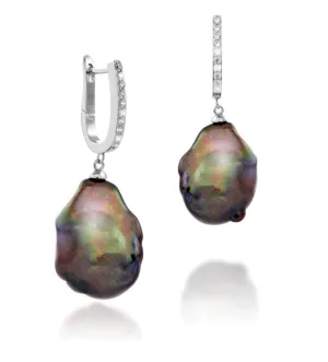 Black Baroque Pearl Drop Earrings – Maestro Hennessy ®