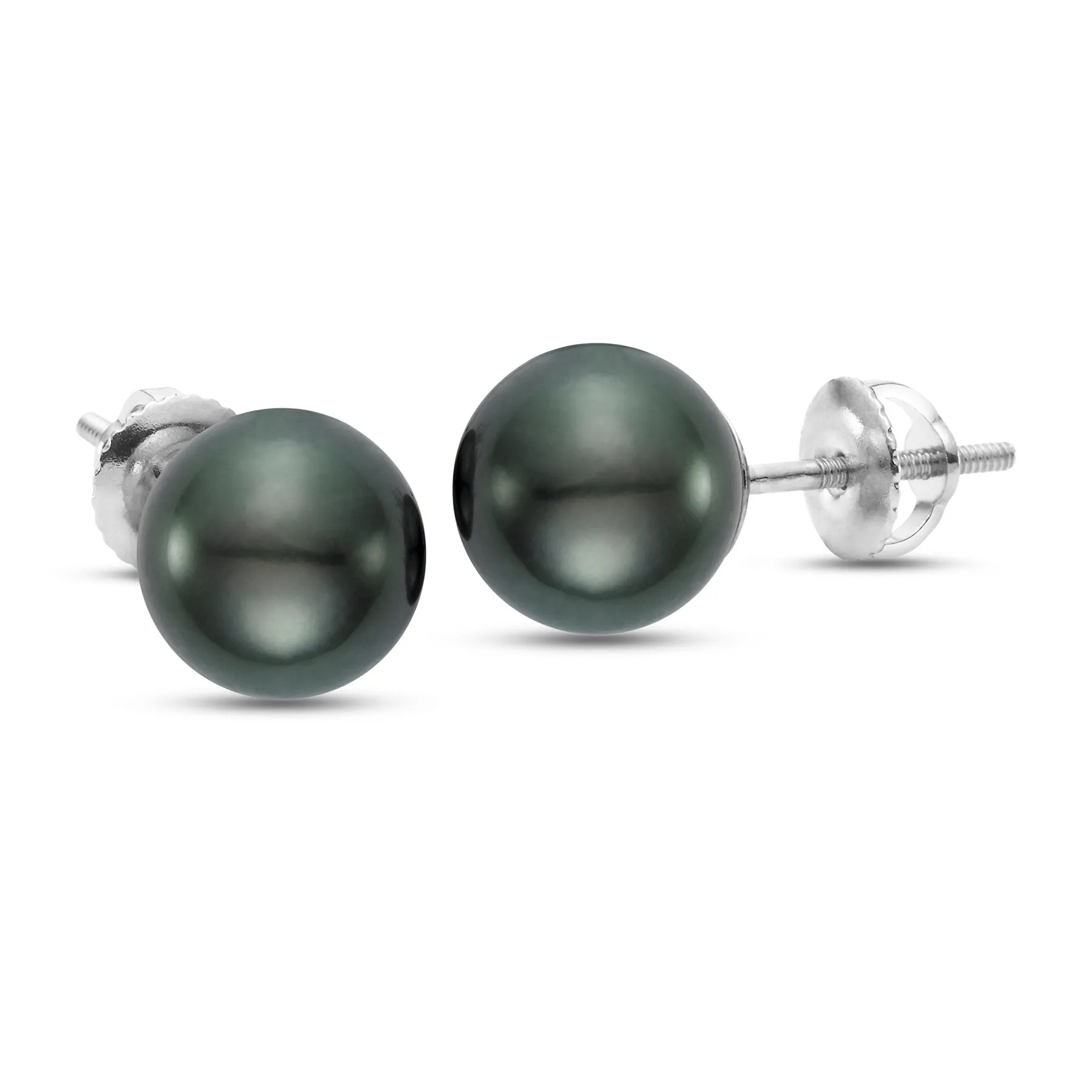 Black Tahitian Pearl Stud Earrings