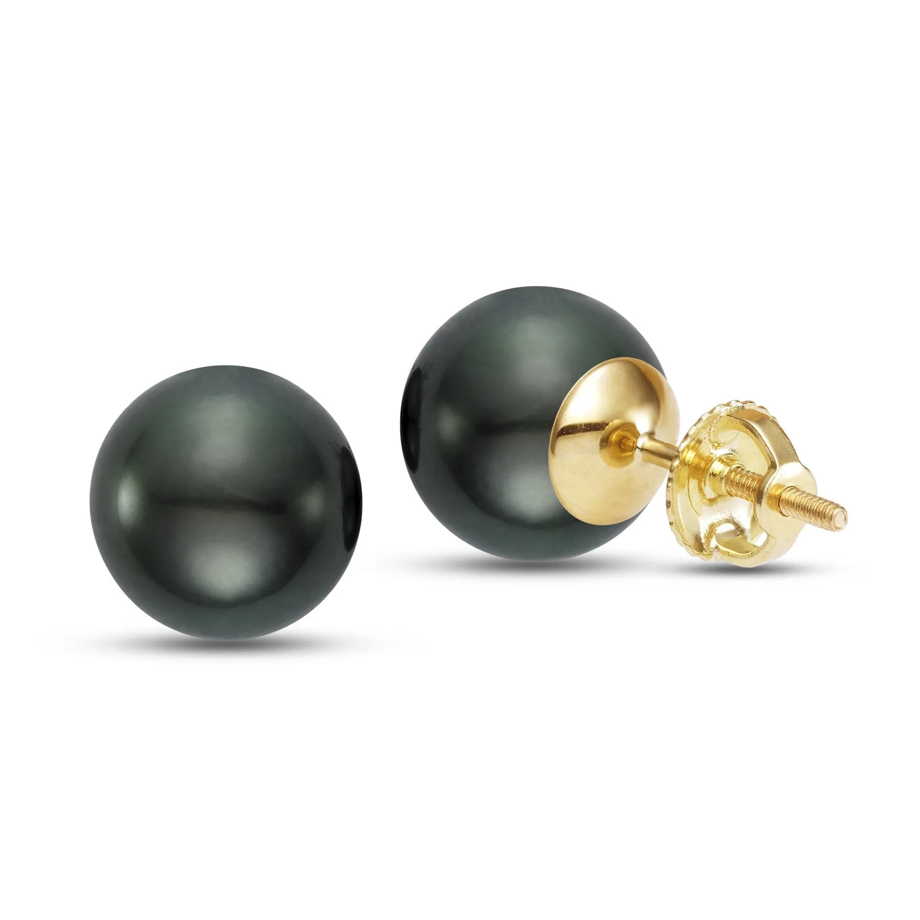 Black Tahitian Pearl Stud Earrings