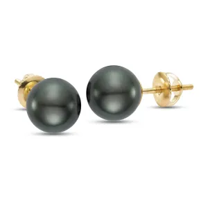 Black Tahitian Pearl Stud Earrings