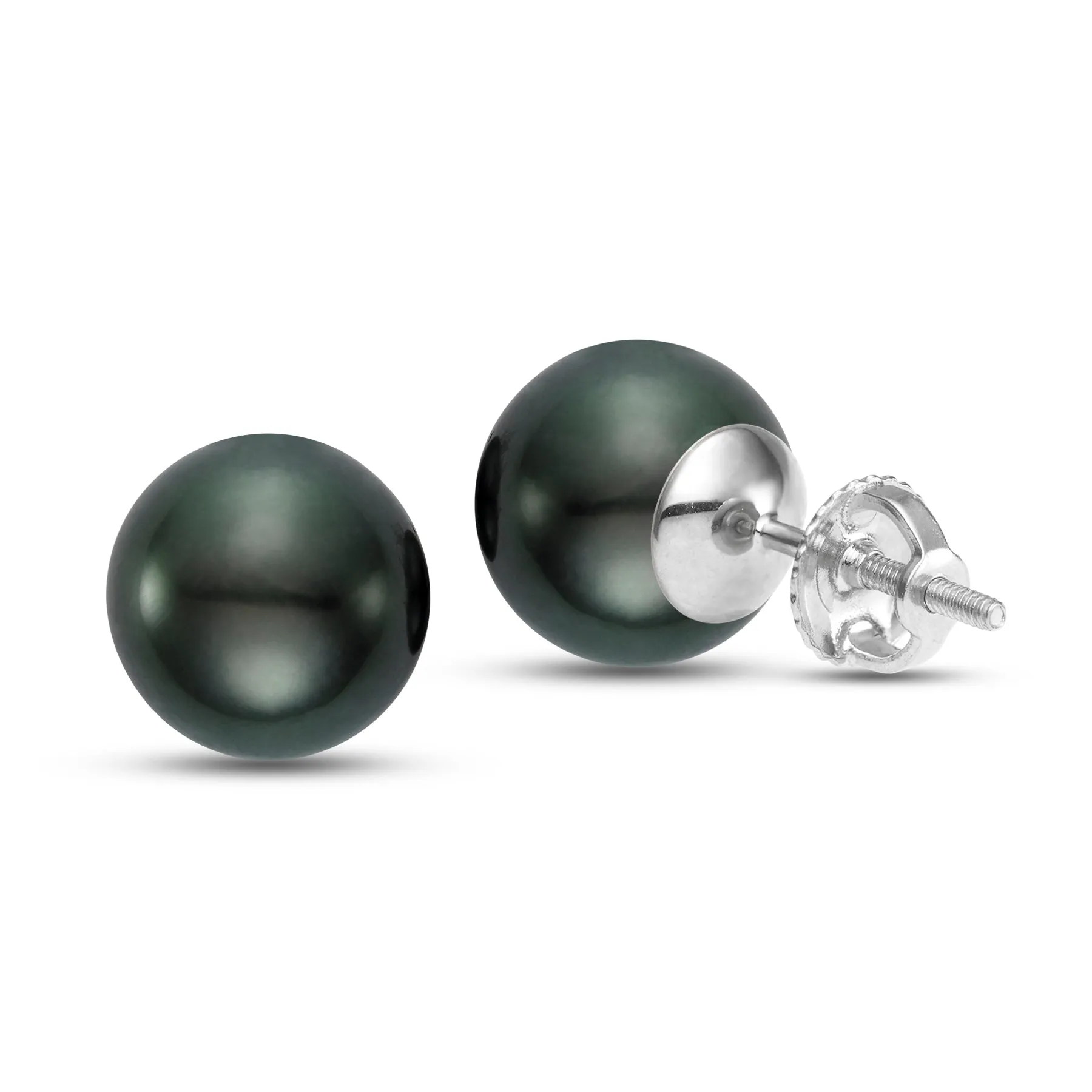 Black Tahitian Pearl Stud Earrings