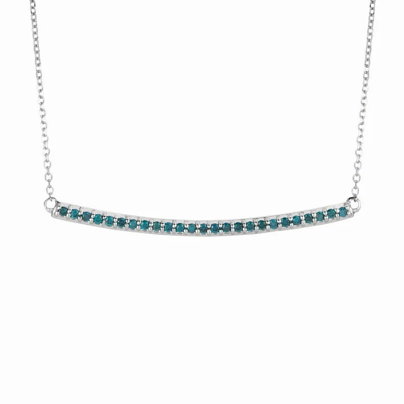 BLUE DIAMOND BAR NECKLACE 14K GOLD (0.25 CTW)