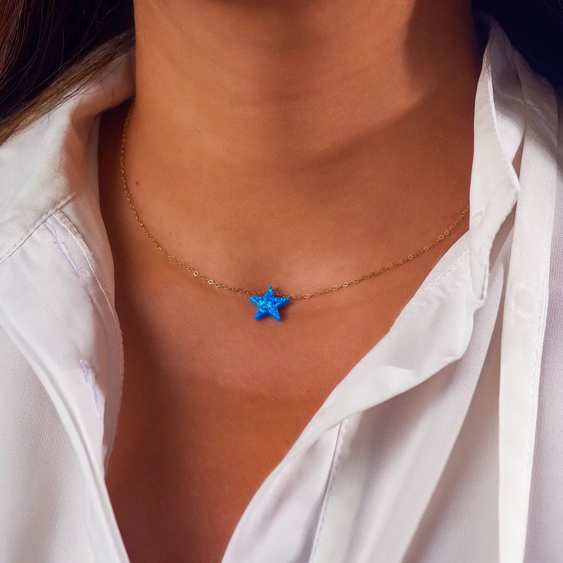 Blue Star Necklace
