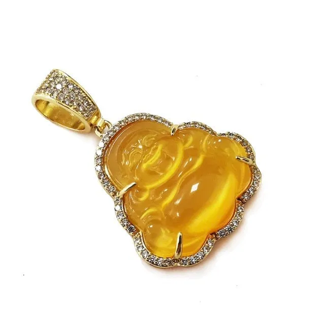 Blue Tennis chain buddha pendant