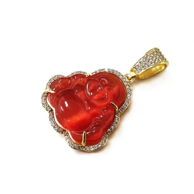 Blue Tennis chain buddha pendant