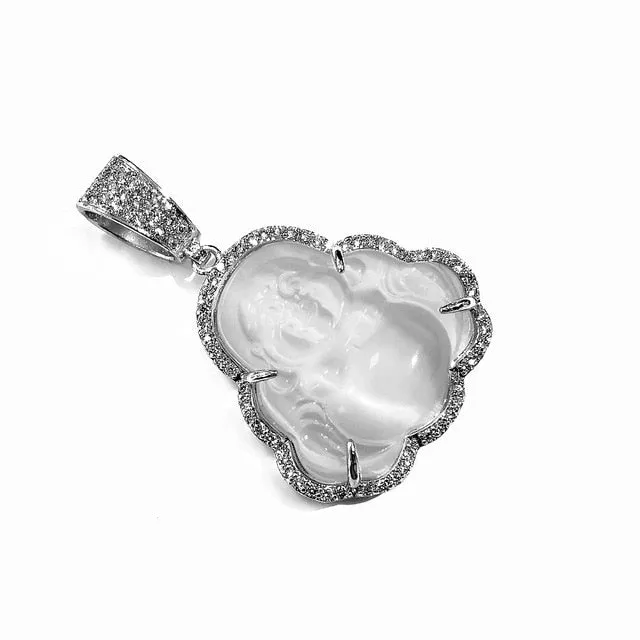Blue Tennis chain buddha pendant