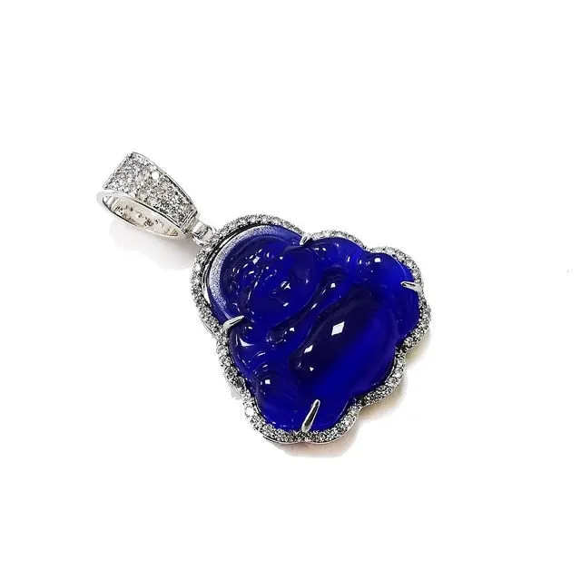 Blue Tennis chain buddha pendant