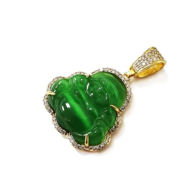 Blue Tennis chain buddha pendant