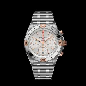 Breitling Chronomat B01 Watch, 42mm Silver Dial, IB0134101G1A1