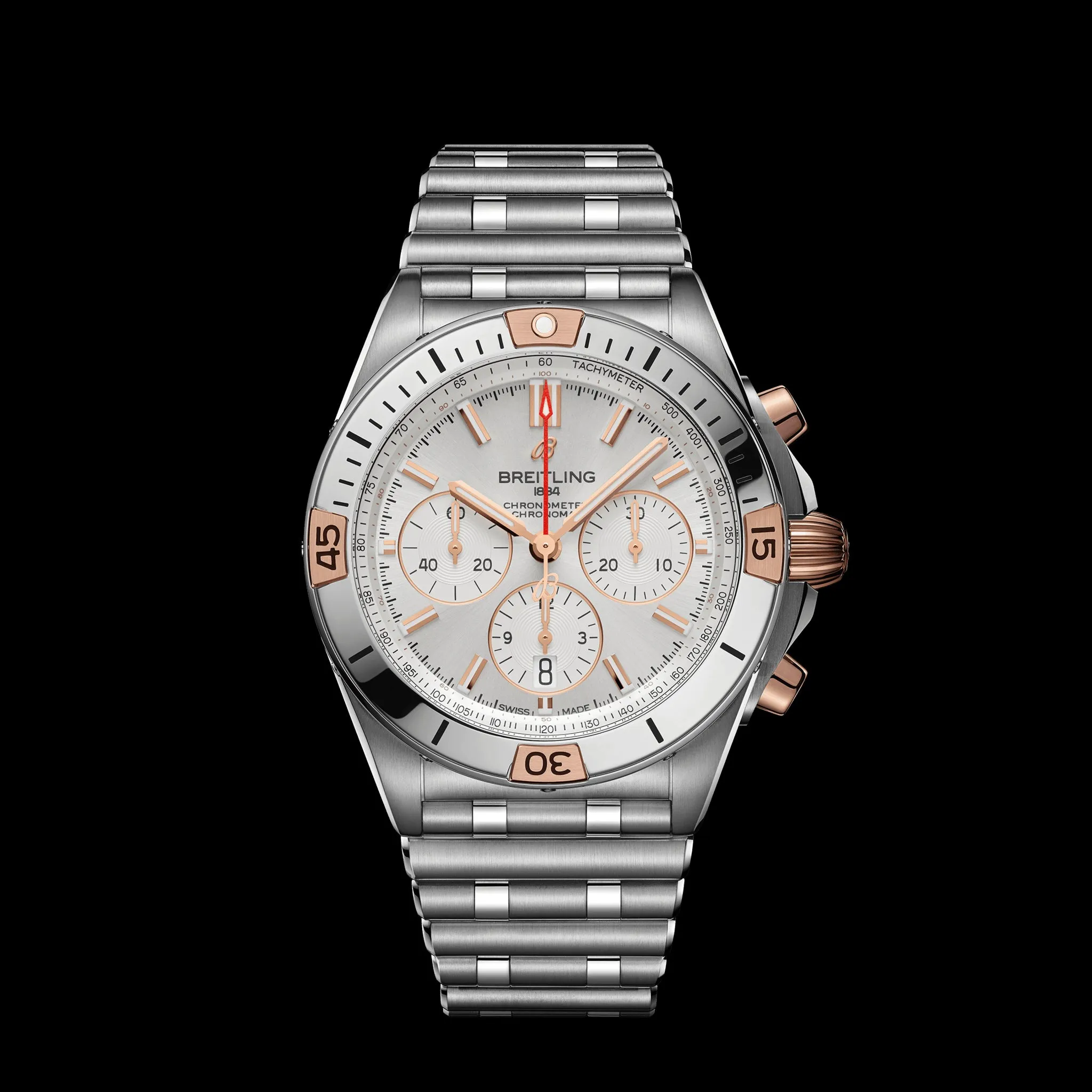 Breitling Chronomat B01 Watch, 42mm Silver Dial, IB0134101G1A1
