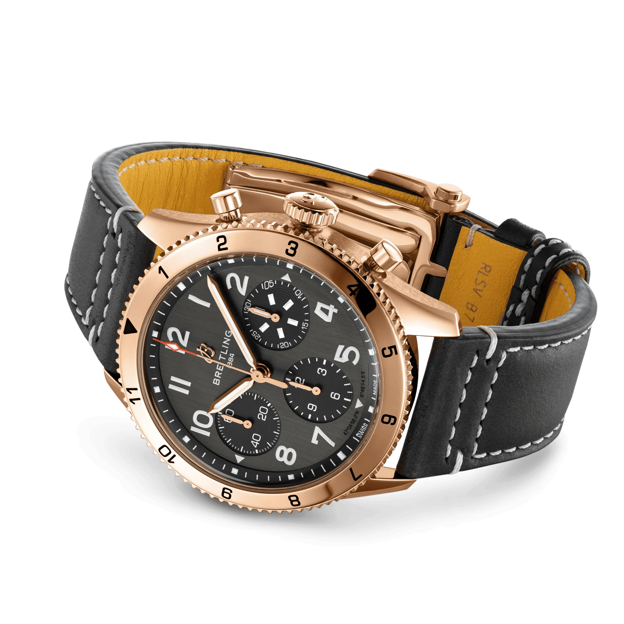 Breitling Classic AVI Chronograph 42 P-51 Mustang, 18k Red Gold, Ref# R233801A1B1X1, Unworn 2024
