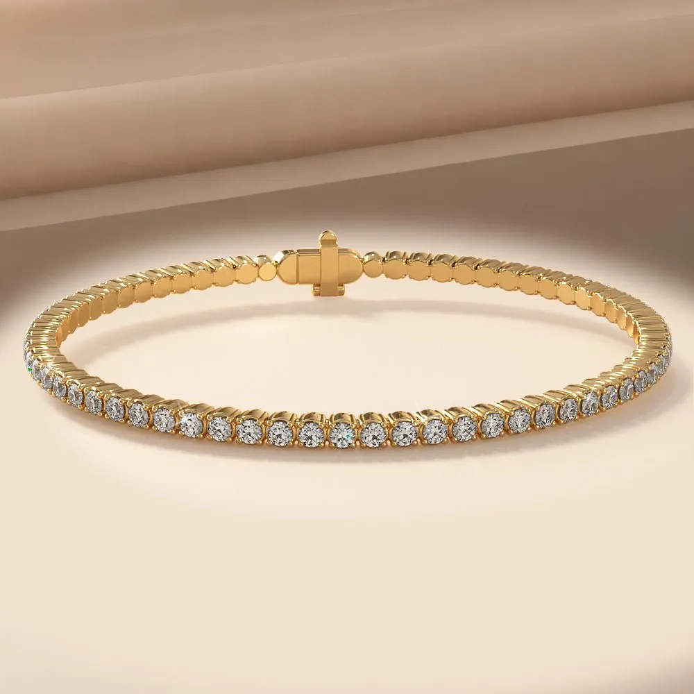 Brilliant Cut Round Flexible Bangle Diamond  with 3.12 ct.(finished) 2.5mm