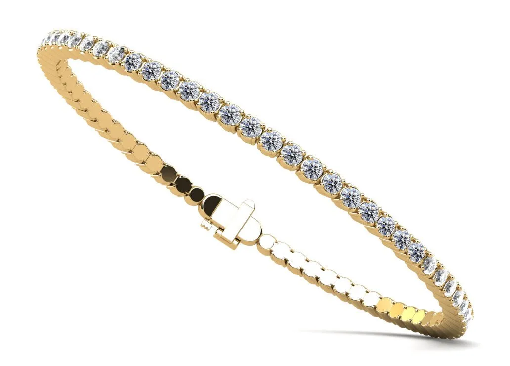 Brilliant Cut Round Flexible Bangle Diamond  with 3.12 ct.(finished) 2.5mm