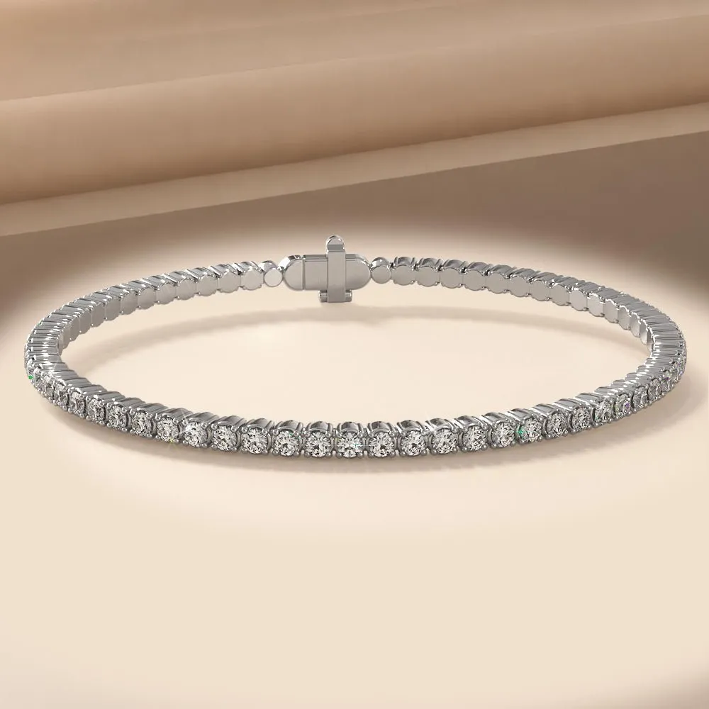 Brilliant Cut Round Flexible Bangle Diamond  with 3.12 ct.(finished) 2.5mm
