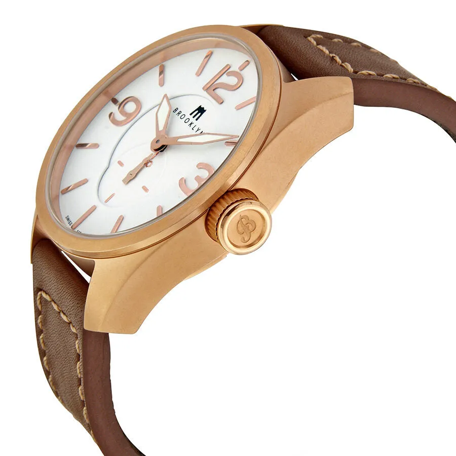 Brooklyn Watch Co. Lafayette White Dial Rose Gold-tone Men's Watch CLA-A