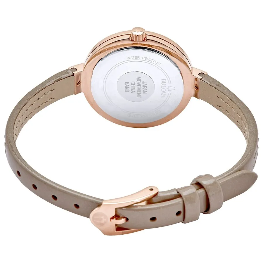Bulova Rhapsody Quartz Taupe Sunray Dial Ladies Watch 97P143