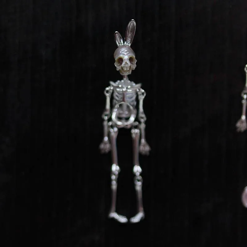 Bunny & Mermaid Pearl Skull Removable Earrings