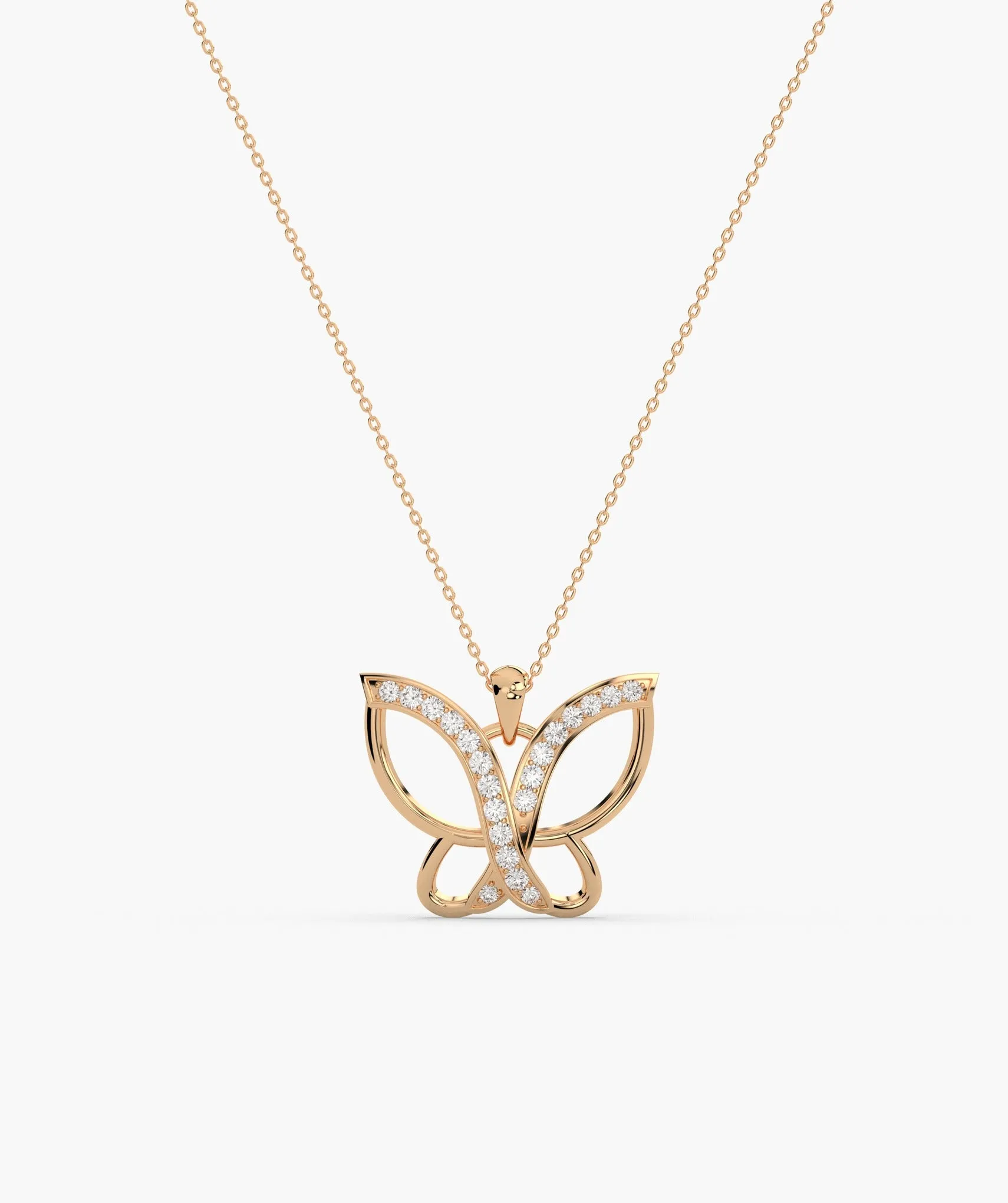 Butterfly Pendant with Diamond Accents