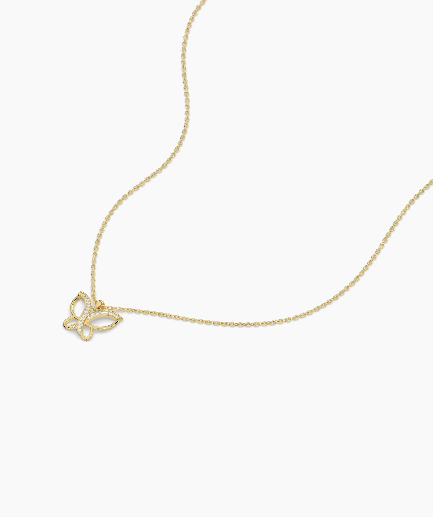 Butterfly Pendant with Diamond Accents