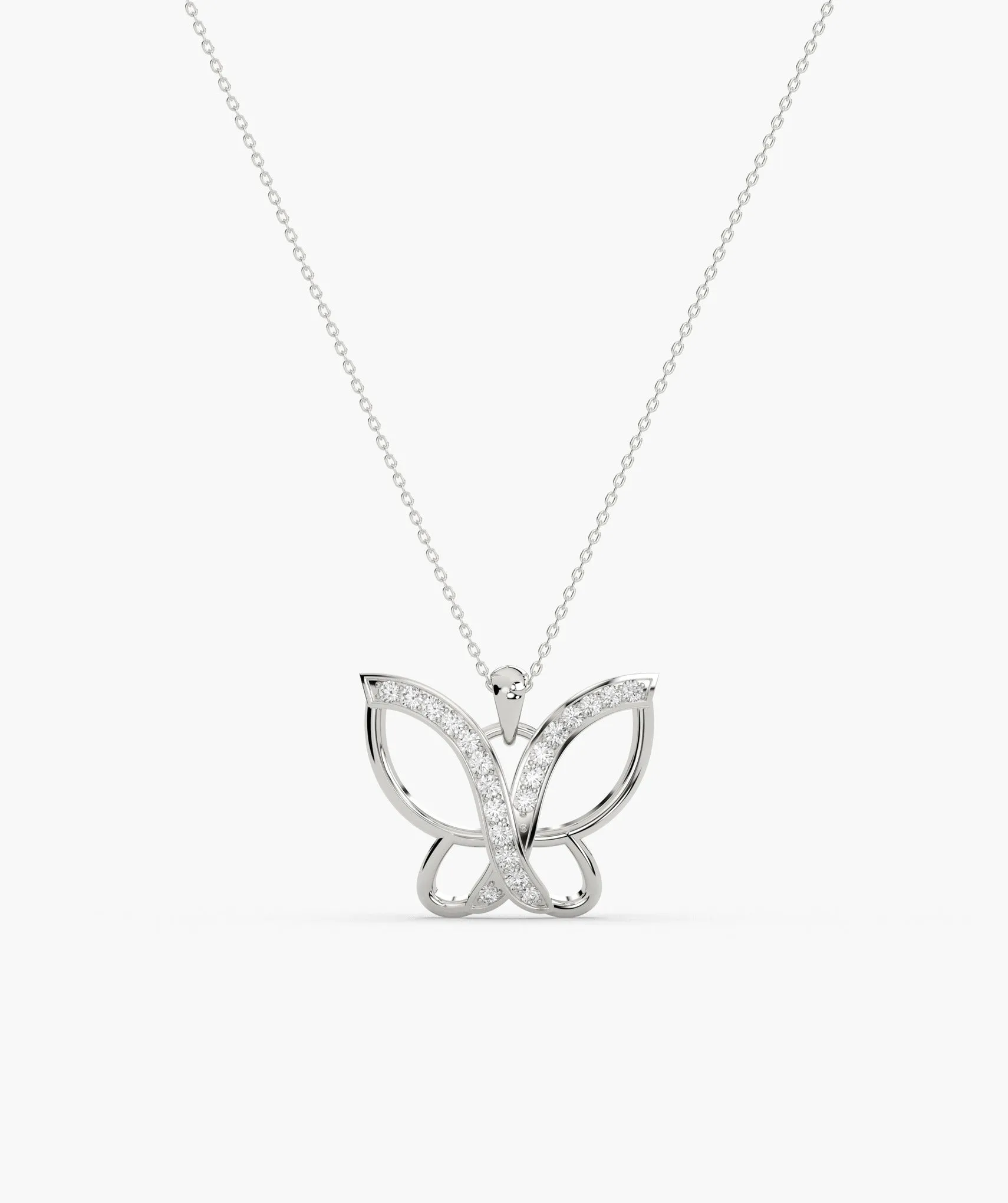 Butterfly Pendant with Diamond Accents